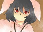  animal_ears bad_id bad_pixiv_id black_hair bunny_ears close-up comic hammer_(sunset_beach) inaba_tewi jewelry necklace red_eyes short_hair silent_comic solo touhou 