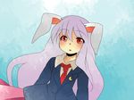  animal_ears bad_id bad_pixiv_id blazer bunny_ears close-up comic crescent hammer_(sunset_beach) jacket long_hair necktie purple_hair red_eyes reisen_udongein_inaba silent_comic solo touhou very_long_hair 