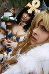  black_hair blonde_hair blue_eyes cosplay elina elina_(cosplay) highres k-a-n-a menace menace_(cosplay) photo queen&#039;s_blade queen's_blade 