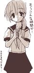  book ikkyuu lowres monochrome ponytail school_uniform schoolgirl simple_background skirt solo translation_request 