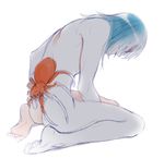  bad_id bad_pixiv_id barefoot blue_hair bug feet kanke_(yonkuma) male_focus nezumi_(no.6) no.6 nude sketch solo spider 