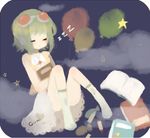  bad_id bad_pixiv_id balloon book character_name cloud crayon goggles goggles_on_head green_hair gumi heart hinayo night night_sky rounded_corners short_hair sky sleeping solo star vocaloid zzz 