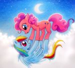  equine female feral friendship_is_magic fur hasbro horse jack-a-lynn mammal moon my_little_pony night pegasus pinkie_pie_(mlp) pony rainbow_dash_(mlp) wings 