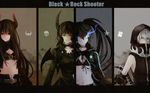  black_gold_saw black_hair black_rock_shooter blue_eyes fire green_eyes horns kuroi_mato long_hair red_eyes strength tail takanashi_yomi twintails white_hair wings 