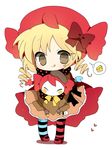  :q bad_id bad_pixiv_id blonde_hair bow brown_eyes charlotte_(madoka_magica) charlotte_(madoka_magica)_(cosplay) cheese cosplay cup food haru_(kyou) heart mahou_shoujo_madoka_magica pantyhose smile striped striped_legwear teacup thought_bubble tomoe_mami tongue tongue_out 