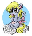  &hearts; baby cub cute derpy_hooves_(mlp) diaper equine female feral friendship_is_magic hasbro mail mammal my_little_pony pacifier pegasus plain_background solo white_background wings xkappax young 