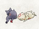  chibi chibiterasu dark_chibiterasu dark_persona dog mojaranmo no_humans ookami_(game) ookamiden sleeping spoilers 