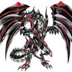  black darkness dragon duel_monster metal no_humans red red-eyes_darkness_metal_dragon tail wing wings yu-gi-oh! 