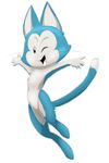  cat cool_colors dragon_ball dragon_ball_z eyeofcalamity feline jumping mammal one_eye_closed plain_background puar smile solo whiskers white_background wink 