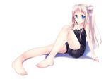  bad_id bad_pixiv_id barefoot blue_eyes blush feet itou_nanami legs long_hair original sagiko sitting solo toes twintails white_hair 