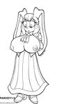  big_breasts blush breasts female huge_breasts lagomorph mammal milf monochrome mother nipples parent plain_background rabbit sega solo sonic_(series) vanilla_the_rabbit vkyrie white_background 