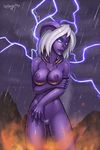  breasts dr_graevling draenei highres horns medium_breasts nude pubic_hair pussy solo standing tail warcraft world_of_warcraft 