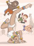  apple2e barefoot bikini cammy_white capcom chibi dark_skin dee_jay deejay elena giraffe lion sagat savannah smile street_fighter street_fighter_iii swimsuit 