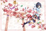  bad_id bad_pixiv_id black_hair blue_eyes geta hat leaf looking_at_viewer maple_leaf shameimaru_aya solo takiteru tokin_hat touhou 