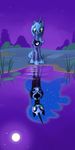  alicorn cool_colors dual_persona durger equine female feral friendship_is_magic grass hasbro horn horse mammal moon my_little_pony nightmare_moon_(mlp) pegacorn pond pony pool princess_luna_(mlp) reflection unknown_artist water winged_unicorn wings 