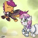  cub equine female feral friendship_is_magic hasbro horn horse mammal my_little_pony pegasus pony pretty_cure scootaloo_(mlp) speccysy sweetie_belle_(mlp) unicorn wings young 