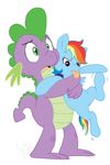  anthro blue_fur cartoonlion cub dragon duo equine female feral friendship_is_magic fur green_eyes hair hasbro holding horse low_res male mammal multi-colored_hair my_little_pony open_mouth pegasus plain_background pony purple_body purple_eyes rainbow_dash_(mlp) rainbow_hair signature spike_(mlp) tongue tongue_out white_background wings young 