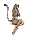  anthro barefoot black_lips black_nose blonde_hair breasts cheetah claws colored covering feline female green_eyes hair long_hair looking_at_viewer mammal nude plain_background plain_backround qzurr shy sitting solo spots white_background white_belly yellow_eyes 