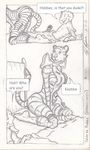  boy breasts butt calvin calvin_and_hobbes calvin_vs_knobbe comic crossgender crouching elguason feline female greyscale hobbes human male mammal monochrome plain_background shota straight straight_shota tail tiger white_background young 