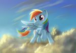  bioniclegahlok clouds couple equine female friendship_is_magic horse my_little_pony pegasus pony rainbow_dash_(mlp) sky solo standing wings 