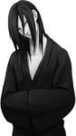  black_hair eyeshadow hands_in_opposite_sleeves head_tilt highres koujikoujikouji long_hair makeup male_focus naruto naruto_(series) orochimaru simple_background slit_pupils solo yellow_eyes 