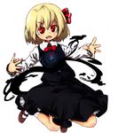  black_cloud blonde_hair dark darkness fang full_body highres magic mary_janes md5_mismatch murani nail_polish night pink_nails red_eyes ribbon rumia shadow shoes short_hair simple_background solo touhou white_background 