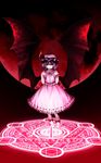  bad_id bad_pixiv_id bat_wings captain_freedom grin hat highres magic_circle moon red_eyes red_moon remilia_scarlet short_hair smile solo touhou vampire wings 