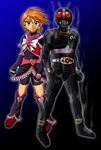  1girl crossover cure_black futari_wa_precure kamen_rider kamen_rider_black kamen_rider_black_(series) magical_girl misumi_nagisa precure 