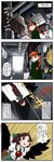  4koma :&lt; :3 animal_ears bad_id bad_pixiv_id bow braid captain_freedom cat_ears cat_tail comic factory highres kaenbyou_rin masa_ni multiple_girls multiple_tails music orange_hair pointy_ears reiuji_utsuho road singing tail touhou translated twin_braids wings 