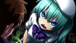  1girl aisora angry cosplay hat hatsune_miku higurashi_no_naku_koro_ni long_hair parody ryuuguu_rena ryuuguu_rena_(cosplay) spring_onion uso_da vocaloid yandere 