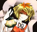  bishamonten's_pagoda blonde_hair byoin hair_ornament shawl short_hair smirk solo toramaru_shou touhou yellow_eyes 