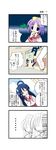  3girls 4koma ahoge aotan_nishimoto comic hiiragi_kagami hiiragi_tsukasa izumi_konata lucky_star mole mole_under_eye multiple_girls ribbon ryouou_school_uniform school_uniform serafuku sweatdrop translated 