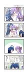  4koma ahoge aotan_nishimoto comic hiiragi_kagami hiiragi_tsukasa izumi_konata lucky_star multiple_girls purple_hair ribbon ryouou_school_uniform school_uniform serafuku translated yuri 