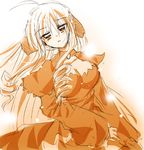  bad_id bad_pixiv_id breasts cleavage hayate_no_gotoku! kuriyuzu_kuryuu large_breasts long_hair lowres monochrome orange_(color) solo tennousu_athena 
