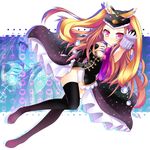  animal_hat armpits black_legwear brown_hair corset hat highres long_hair mawaru_penguindrum nana_(artist) pink_eyes princess_of_the_crystal solo takakura_himari thighhighs zoom_layer 