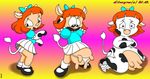  cartoon cattle cow elmyra_duff female human mammal pandafox solo teats tiny_toon_adventures toony_toons_adventures transformation udders utters 