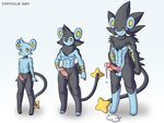  anthro balls black black_fur black_hair blue blue_body blue_hair chest_tuft cool_colors cum erection fur girly hair humanoid_penis impious looking_at_viewer luxio luxray male masturbation messy muscles nintendo nipples nude penis plain_background pok&#233;mon pok&#233;morph pok&eacute;mon pok&eacute;morph precum red_eyes shinx short_hair smile standing stripes tail tongue tuft video_games white_background yellow yellow_eyes 