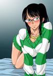  big_breasts black_hair blush breasts female glasses highres large_breasts nel-zel_formula nico_robin one_piece one_piece:_strong_world smile x-ray 