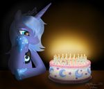  alicorn birthday birthday_cake cake cool_colors equine female feral food friendship_is_magic frown hasbro horn horse lonely mammal my_little_pony pony princess_luna_(mlp) sad solo unicorn ventious 