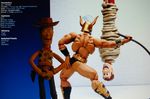  armor bdsm blue bondage bound creepy helmet male muscles nightmare_fuel oh_god_my_eyes rope sheriff sheriff_woody_pride suspension topless toy_story unknown_artist whip white woody 