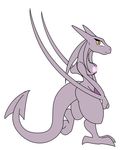  abstract_background aerodactyl breasts brown_eyes cute female gb_of_bs looking_at_viewer nipples plain_background pok&eacute;mon purple shy simple_background tagme tail white_background 