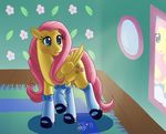 equine female feral fluttershy_(mlp) friendship_is_magic hasbro horse mammal my_little_pony pegasus shoes socks solo wings 