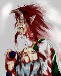  animal_ears bad_id bad_pixiv_id blood braid carrying dragon_girl fangs fingernails hong_meiling horns inu_tsuki izayoi_sakuya long_fingernails monster_girl multiple_girls red_hair scales silver_hair tears torn_clothes touhou twin_braids yellow_eyes 