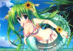  bikini cleavage green_hair melon-chan melonbooks ribbons ryohka swimsuit twintails 