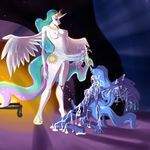  anthro anthrofied breasts cool_colors cum cum_everywhere cutie_mark duo equine fluffins friendship_is_magic hasbro herm horn incest intersex kneeling mammal messy multi_cock my_little_pony nude penis princess princess_celestia_(mlp) princess_luna_(mlp) royalty winged_unicorn wings 