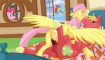  big_macintosh_(mlp) blush butt cartoonlion cowgirl_position cum cum_in_pussy cum_inside cutie_mark equine female feral fluttershy_(mlp) freckles friendship_is_magic fur group hasbro horse male mammal my_little_pony on_top pegasus penetration penis pink_fur pinkie_pie_(mlp) pinkie_pie_out_of_fucking_nowhere pony popcorn pussy rainbow_dash_(mlp) sex straddling straight tongue vaginal vaginal_penetration voyeur watching wing_boner wings 
