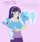  blush cartoonlion cool_colors cutie_mark equine female feral friendship_is_magic hand_mirror hasbro horn human humanized mammal mirror my_little_pony trixie_(mlp) twilight_sparkle_(mlp) unicorn 