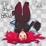  animal_costume animal_ears bell bodysuit breasts cat_costume cat_ears cat_tail catsuit chibi chibi_inset large_breasts long_hair lying mori_hikiko original red_eyes red_hair solo tail teriyaki thighs 