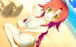  beach bikini game_cg irotoridori_no_sekai minami_kana_(irotoridori) red_hair shida_kazuhiro swimsuit yellow_eyes 