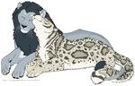  ambiguous_gender couple cuddle cuddling el&#039;taka el'taka entwined_tails eyes_closed feline female feral feral_on_feral leopard lion lying male mammal sekinar snow_leopard tail tiger toradoshi 